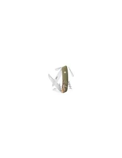 Couteau Suisse Swiza D05, Olive, Impression Cerf